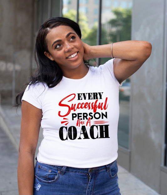 Every Successful Person Has A Coach Adult Tee (White)