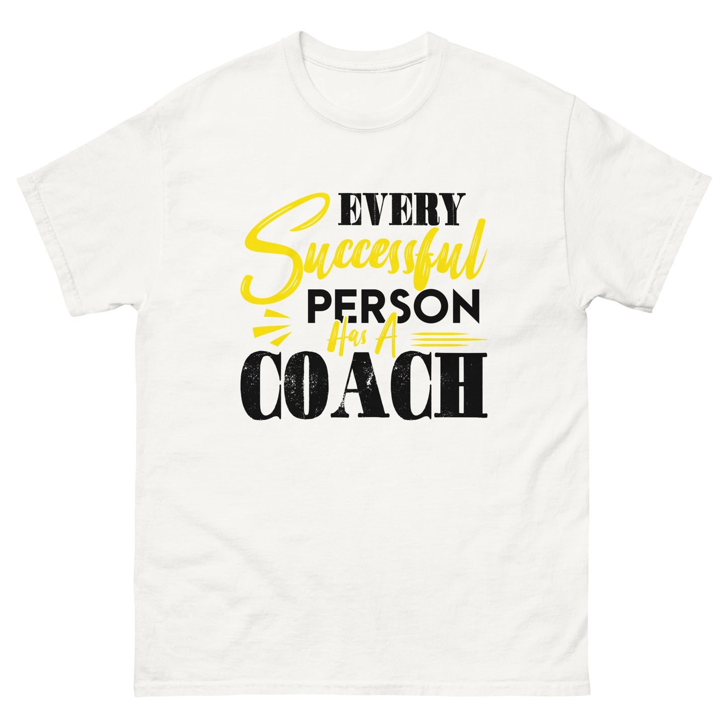 Every Successful Person Has A Coach Adult Tee (Yellow & White)
